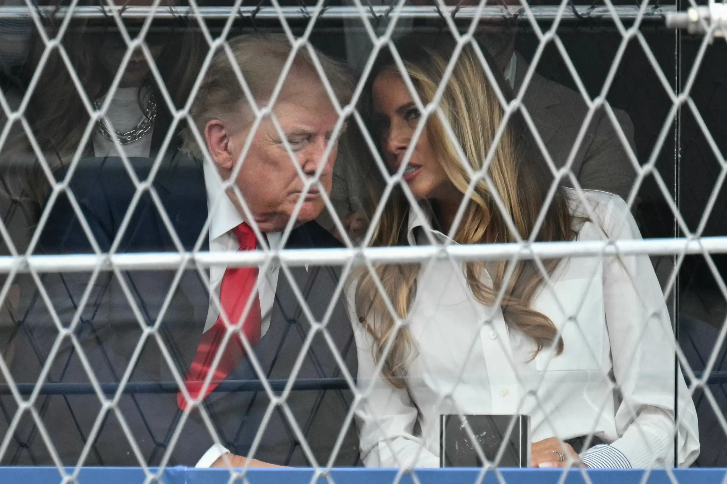 But the pair were seen having an 'intense' conversation that a lip reader has claimed to have deciphered (SAUL LOEB / AFP via Getty Images)