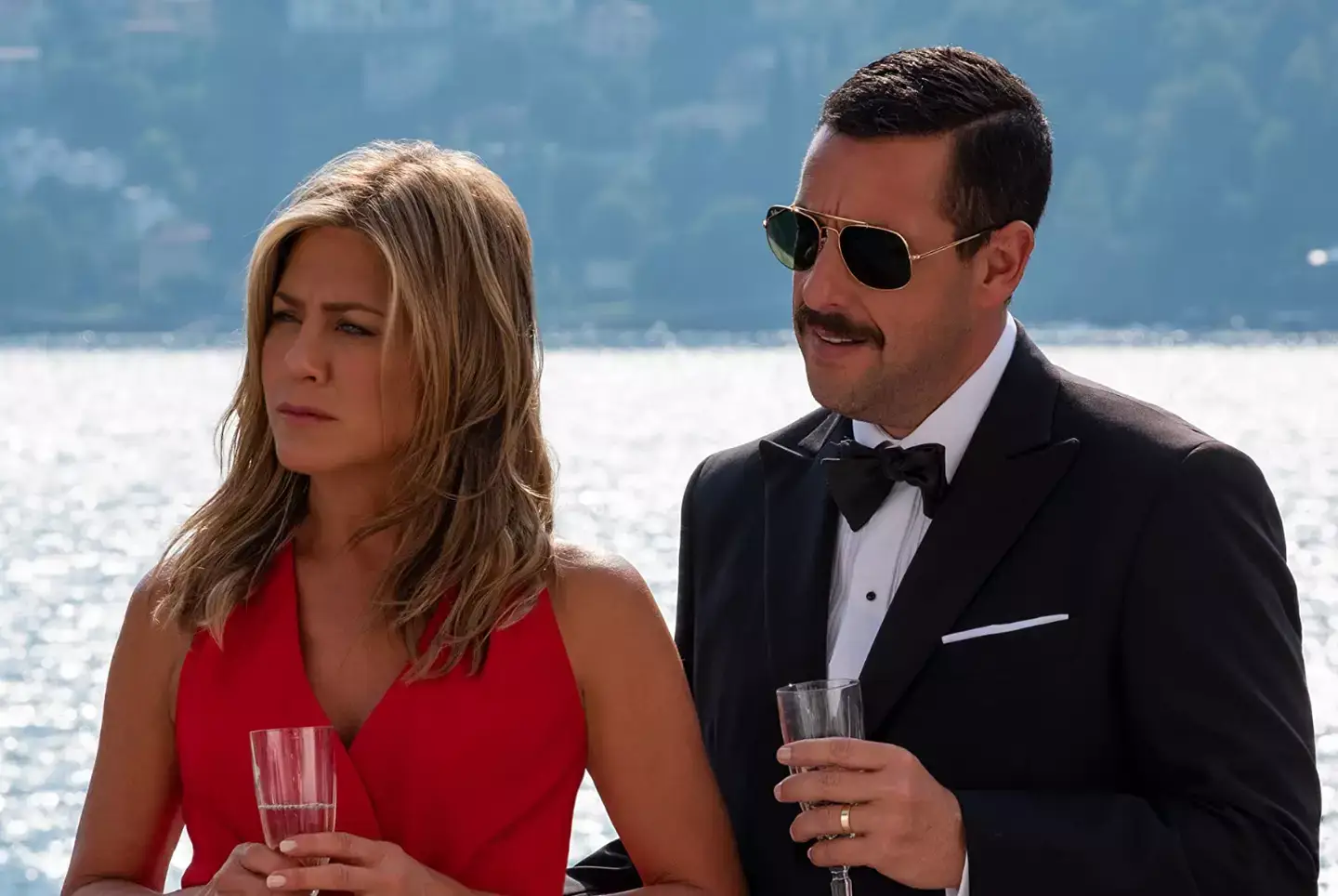 Jennifer Aniston and Adam Sandler have been mates for years. (Netflix)
