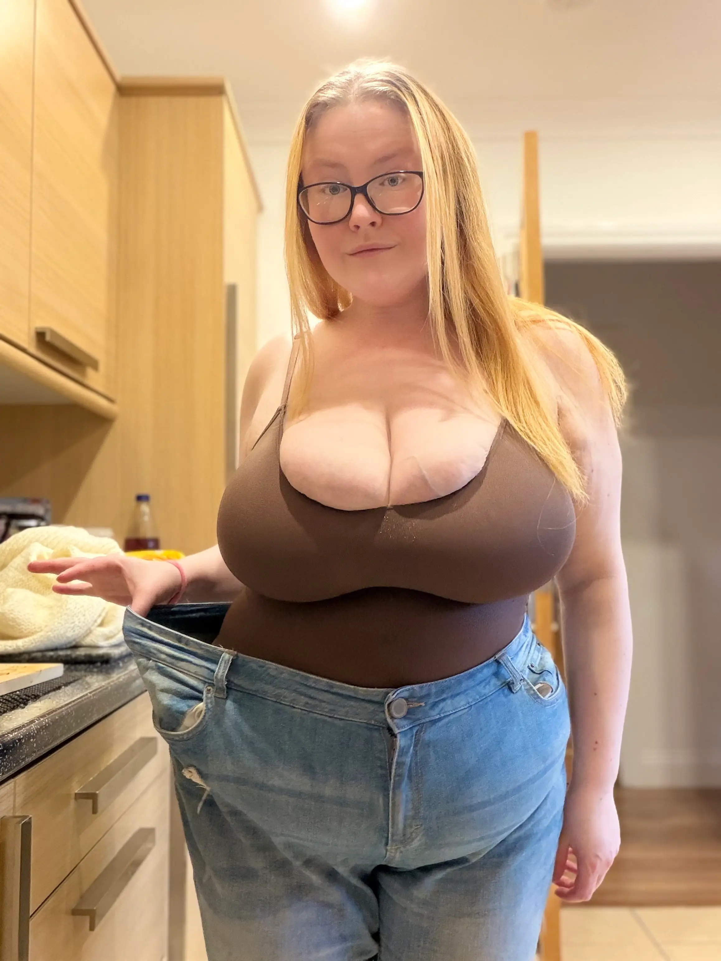 She lost five stone with the help of Mounjaro, but her breasts ballooned to size 34NN (SWNS)