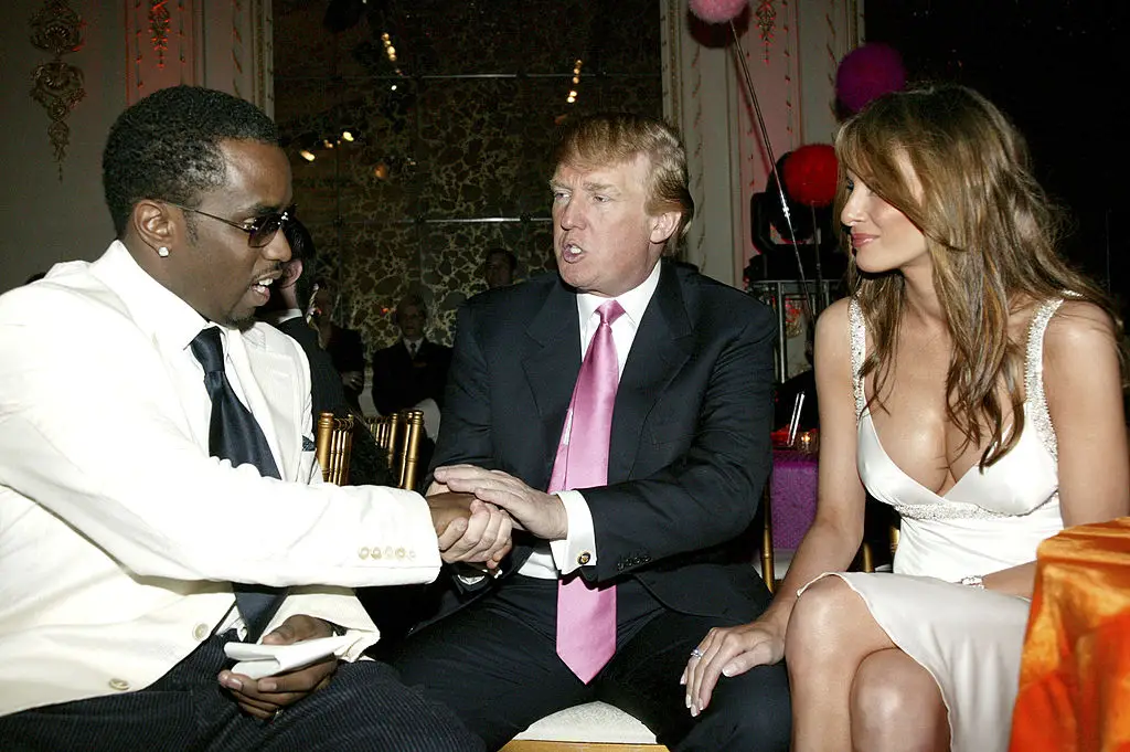 Trump, First Lady Melania and Diddy pictured in 2005 (Johnny Nunez/WireImage)