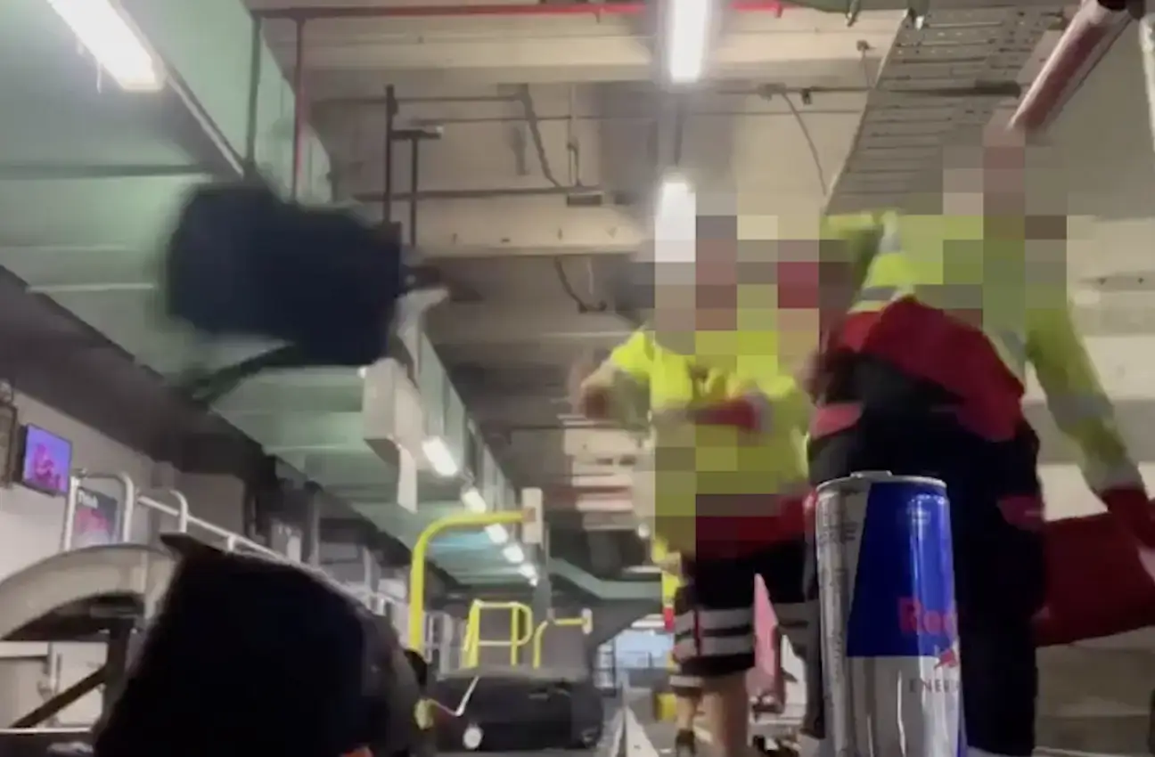 The baggage handlers' behaviour has been branded 'a disgrace'.