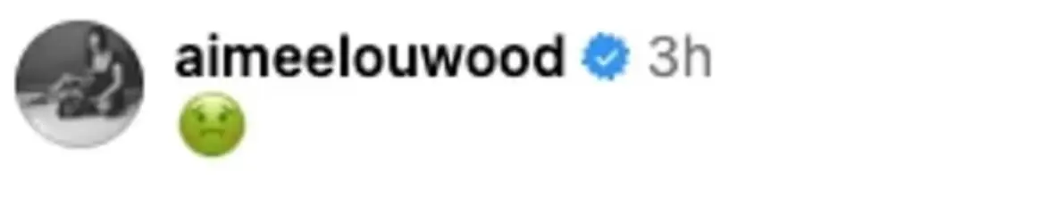 The Brit star shared an emoji of a nauseated face under the post (Instagram)