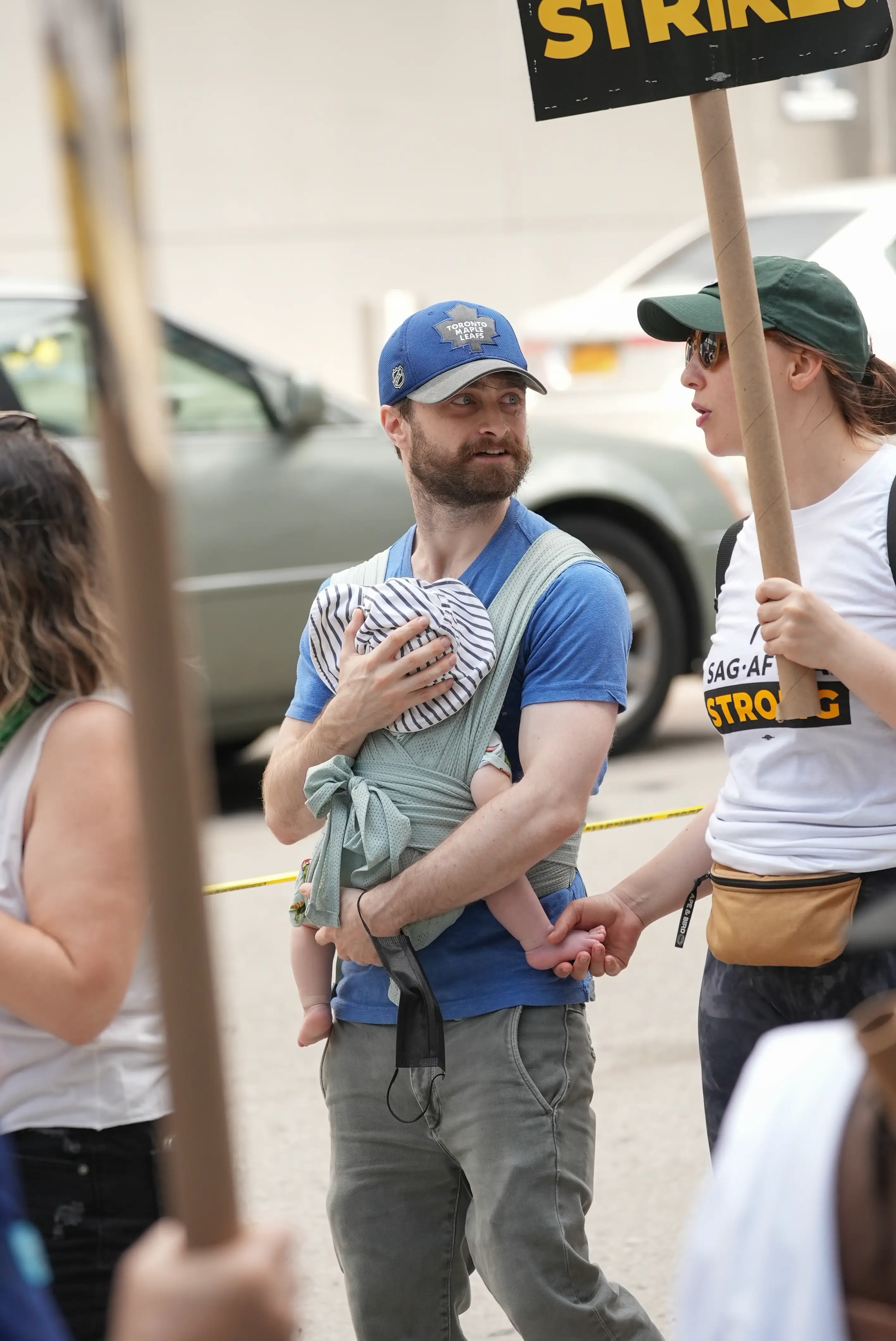 Daniel Radcliffe with his baby son.
