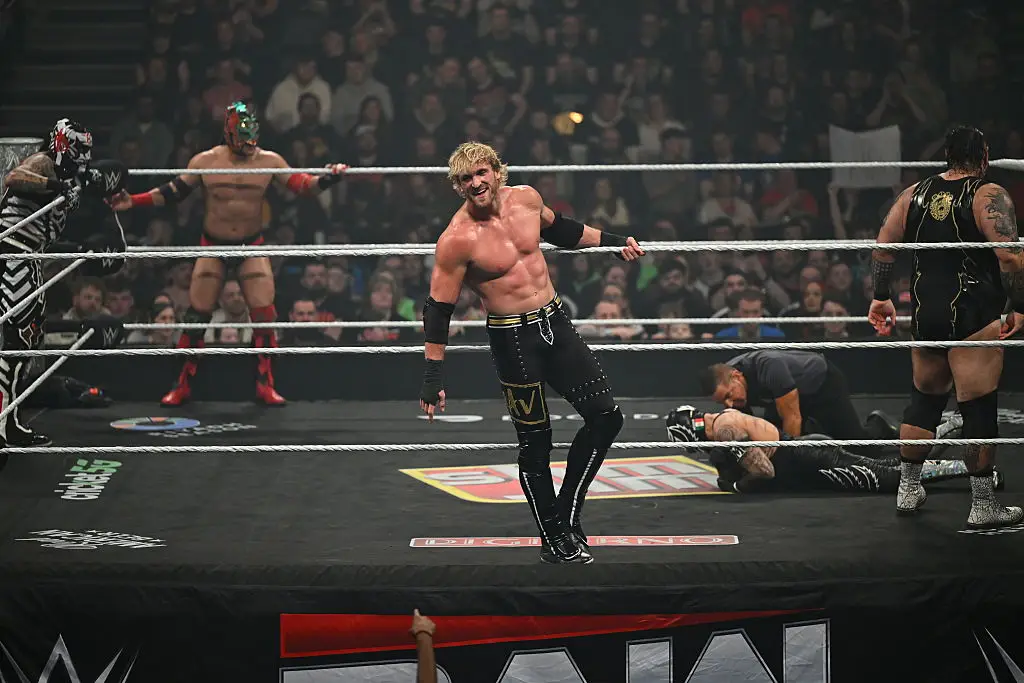 Logan Paul could be seen taunting the crowd as they chanted at him (Joe Maher/WWE via Getty Images)