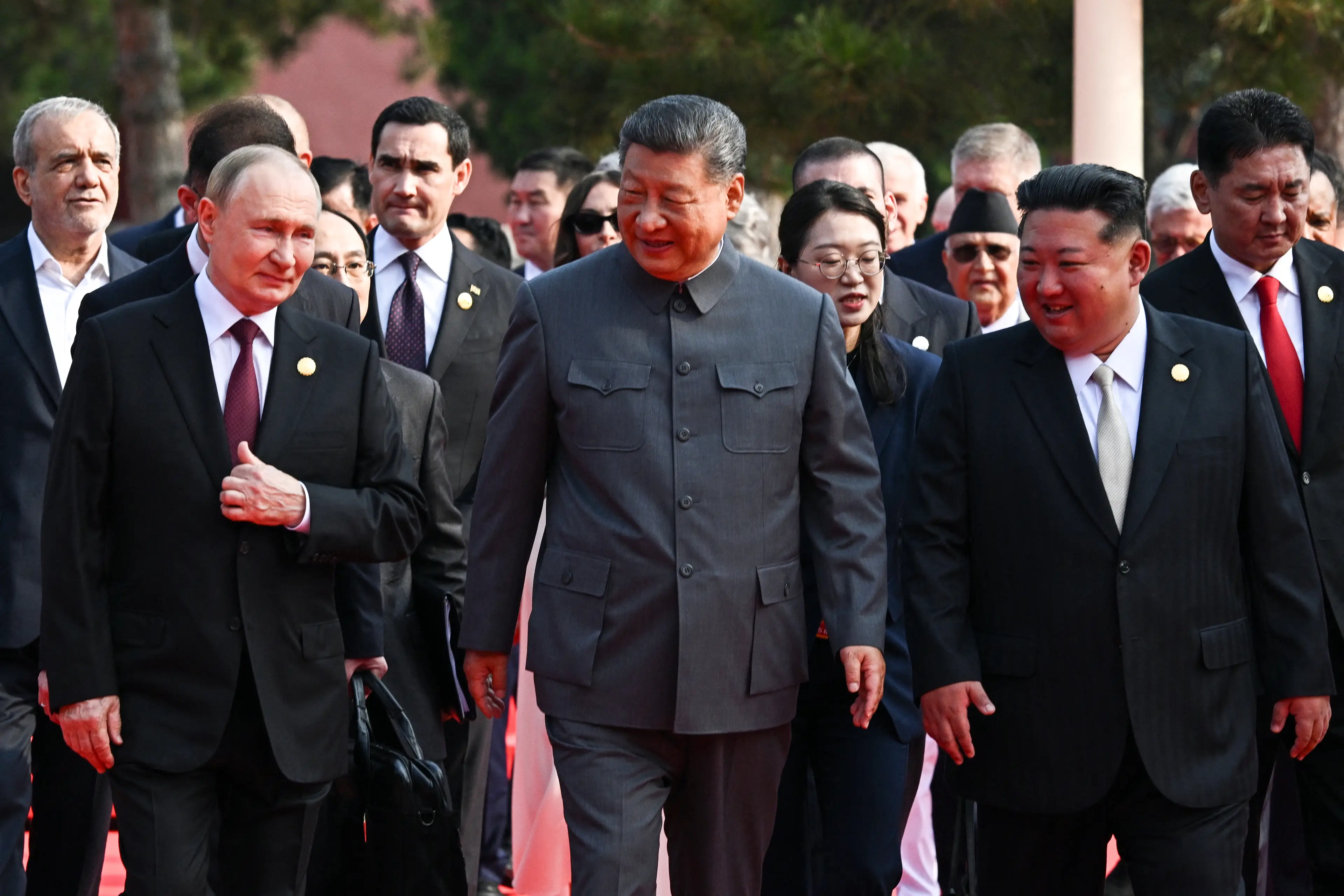 Putin, Xi and Kim Jong-un got together today (SERGEY BOBYLEV/POOL/AFP via Getty Images)