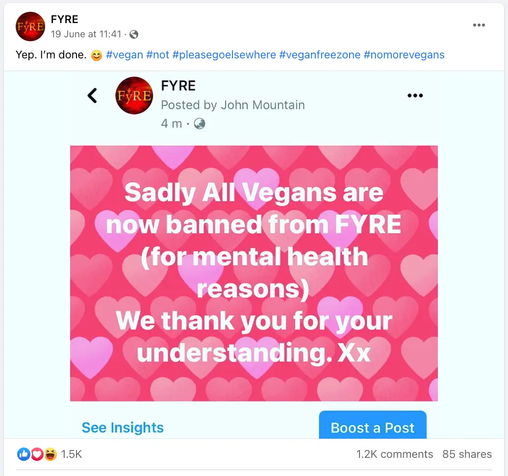 The post in question.