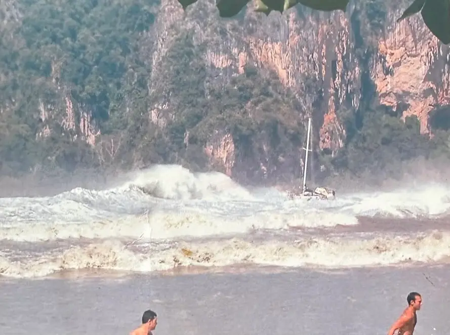Louise and her family witnessed the tide change from their hotel (Supplied)