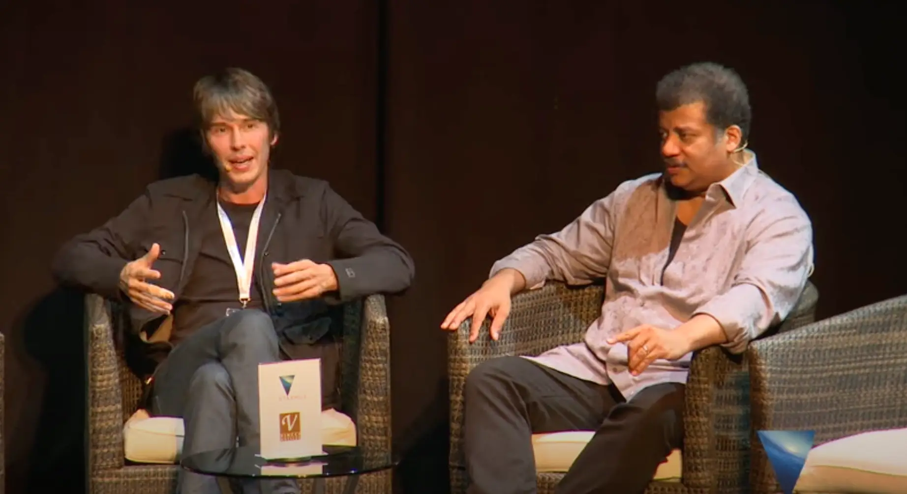 The scientists share the same views on the Flat Earth theory - that it's all rubbish (YouTube/Starmus)