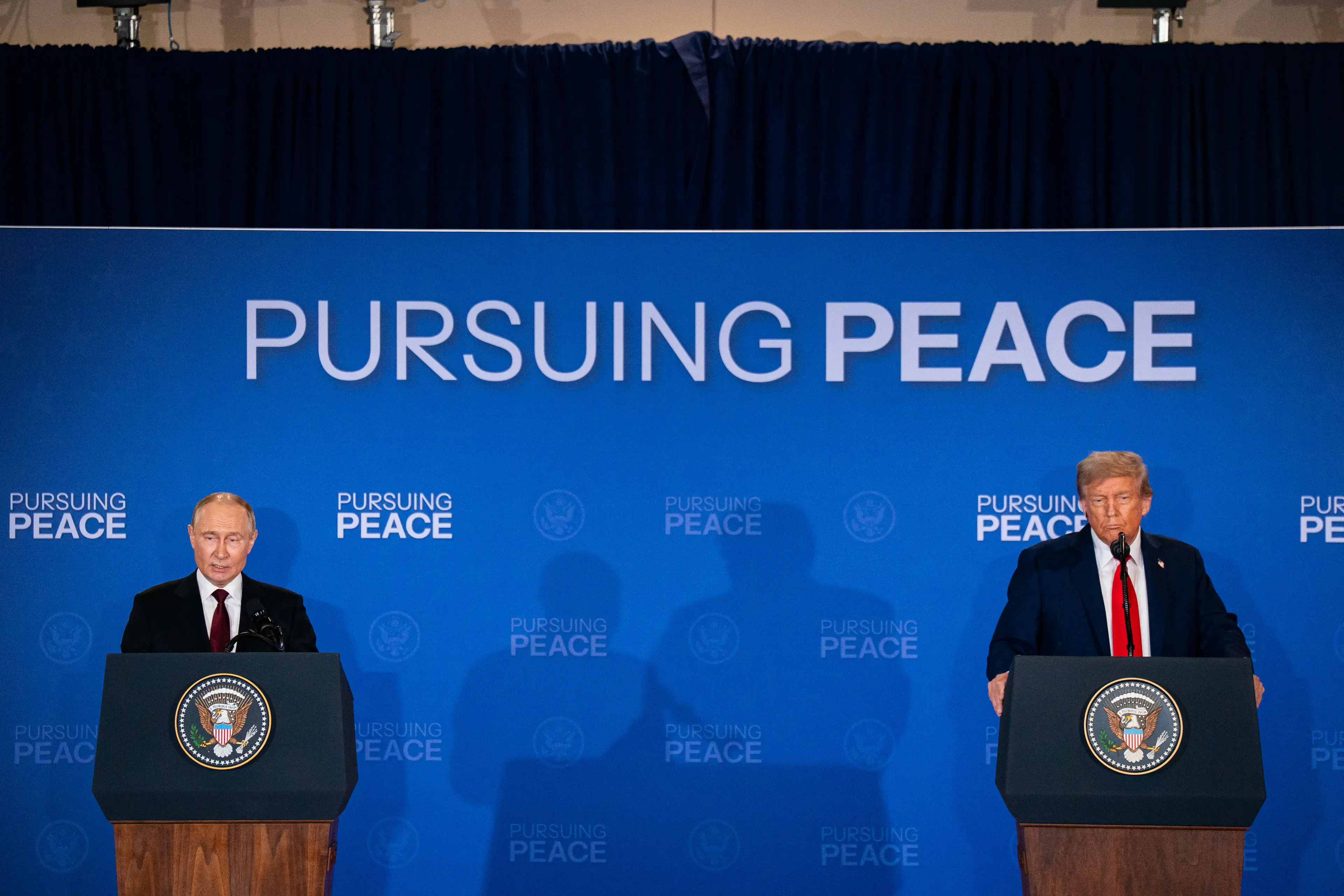 People think Putin might have used a body double during his get together in Alaska with Trump (Al Drago/Bloomberg via Getty Images