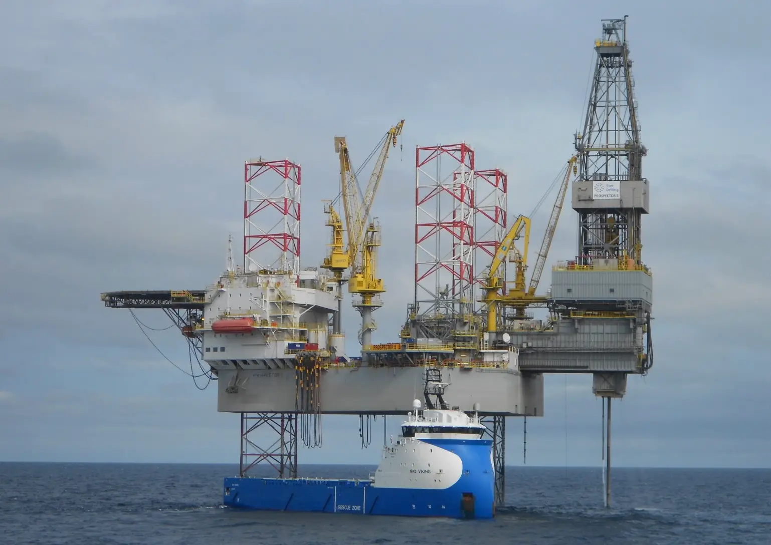 The Prospector 5 platform sank on Saturday, leaving at least four people missing (Borr Drilling)