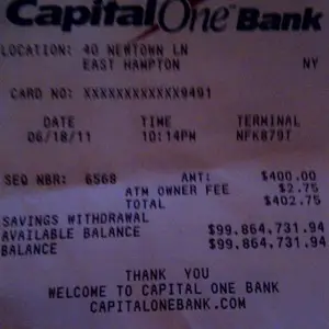 The bank account holder withdrew $400 from his account at around 10pm.