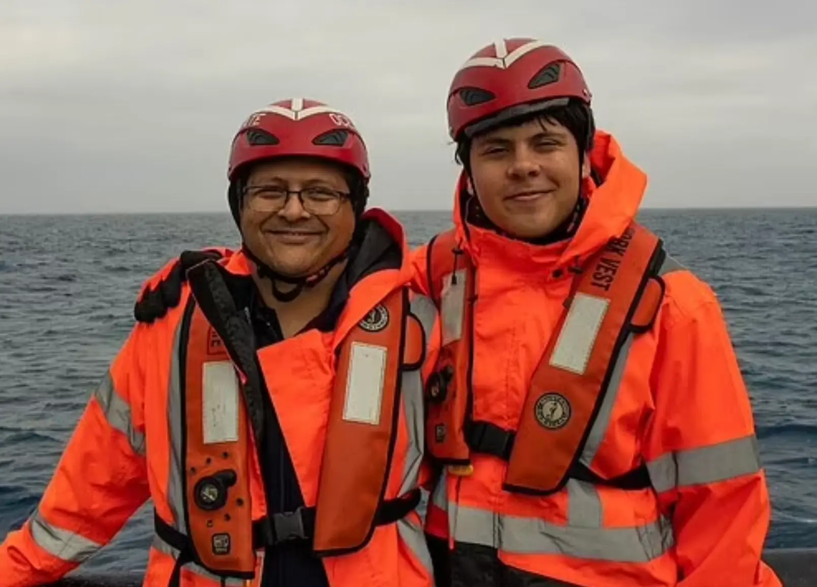 The father and son shortly before making their descent in the Titan submersible.