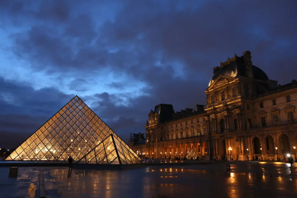 Outside the main entrance courtyard of The Louvre (Pascal Le Segretain/Getty Images)