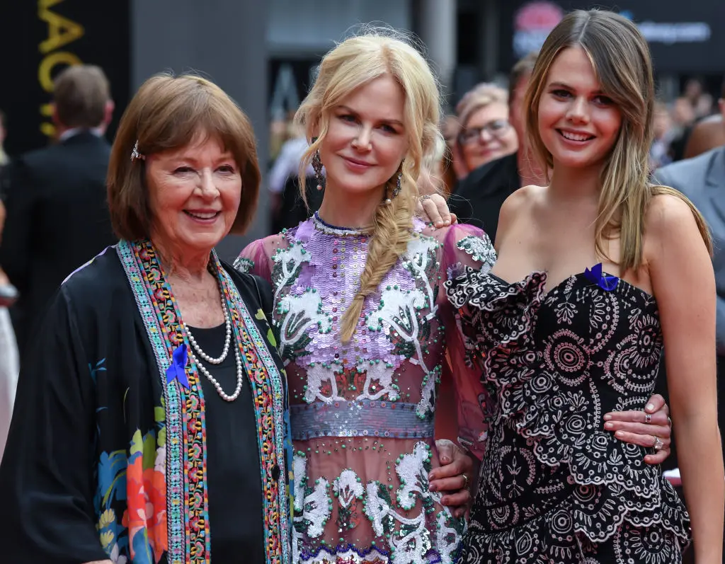 Nicole Kidman was very close with her mother Janelle, seen here with her niece, Lucia Hawley (Photo by James D. Morgan/Getty Images)