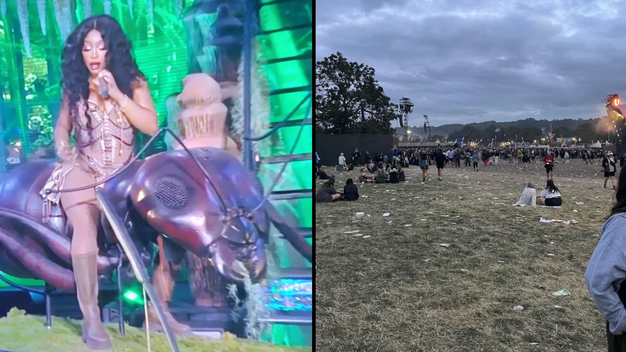 Glasto viewers baffled by SZA's weird 'special guest' as she gets 'one of the lowest headline crowds'