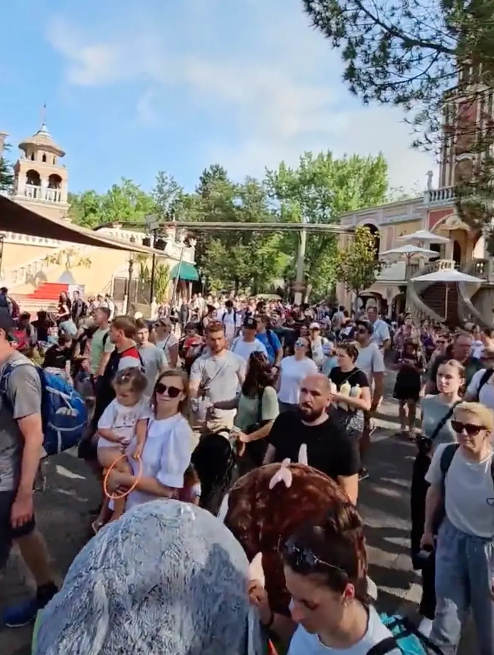 Crowds left the park as the fire took hold.