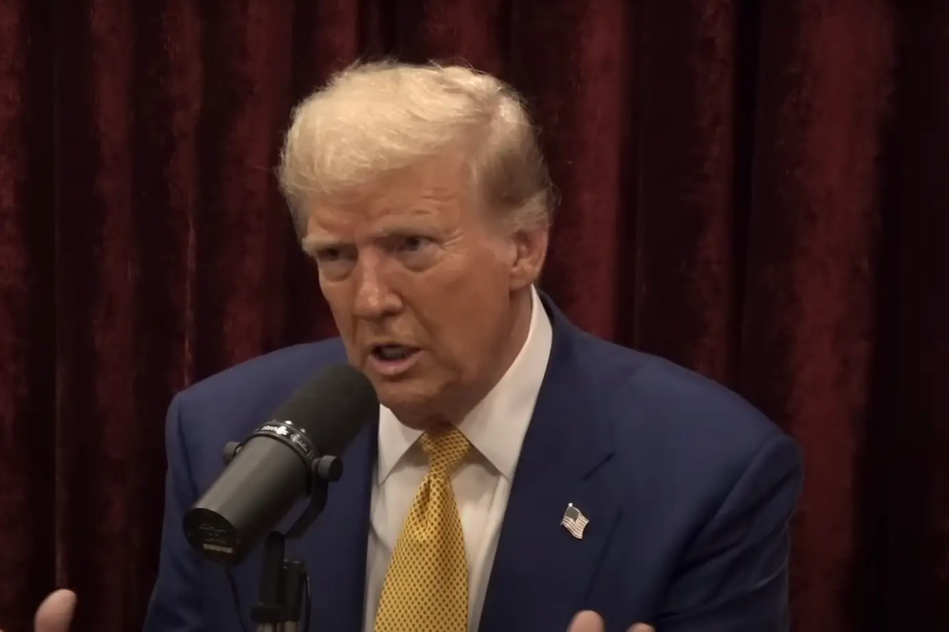 Trump during his lengthy chat with Rogan (YouTube / @PowerfulJRE)