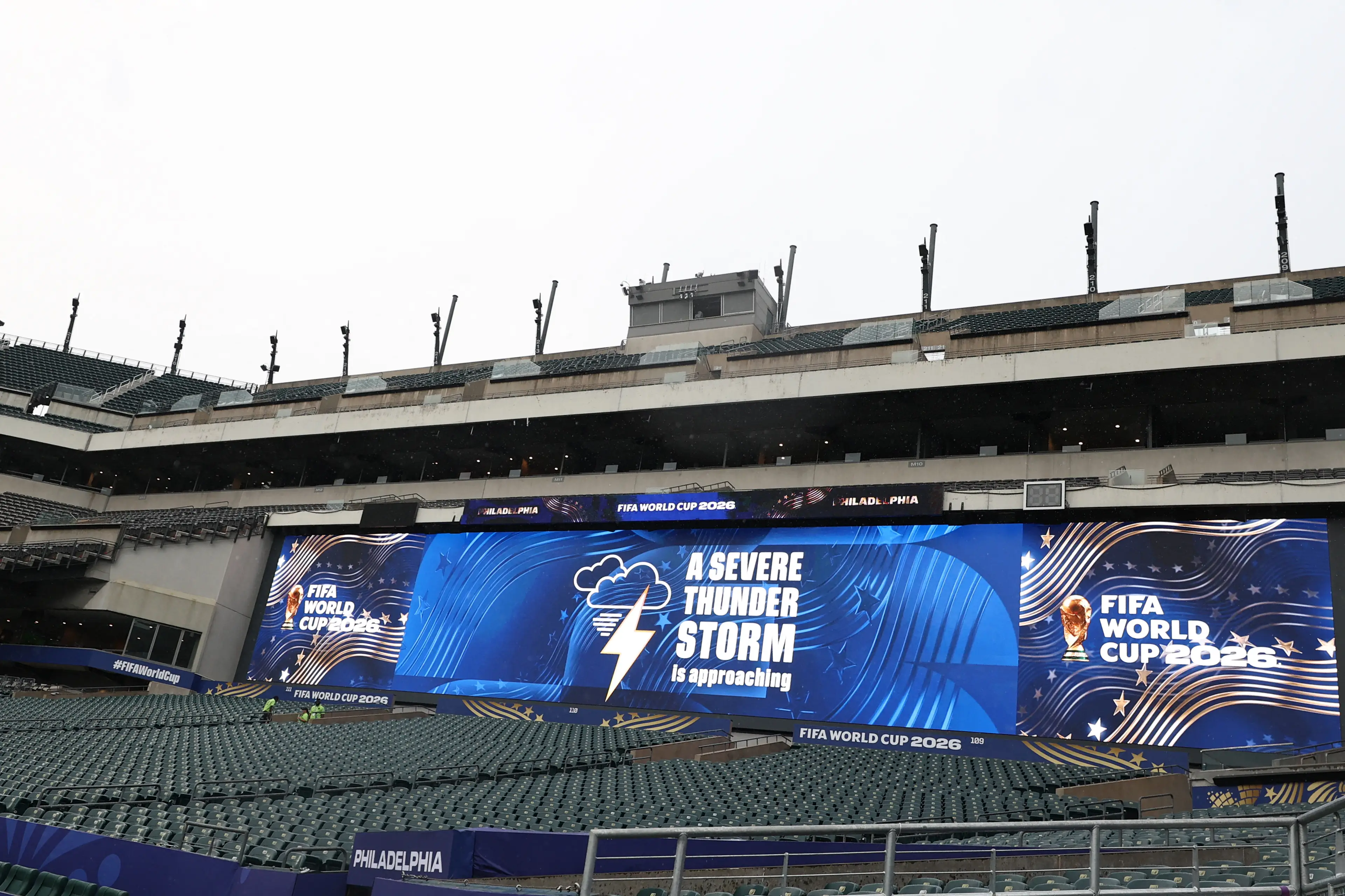 Fans were told to leave the open seating areas (FRANCK FIFE / AFP via Getty Images)