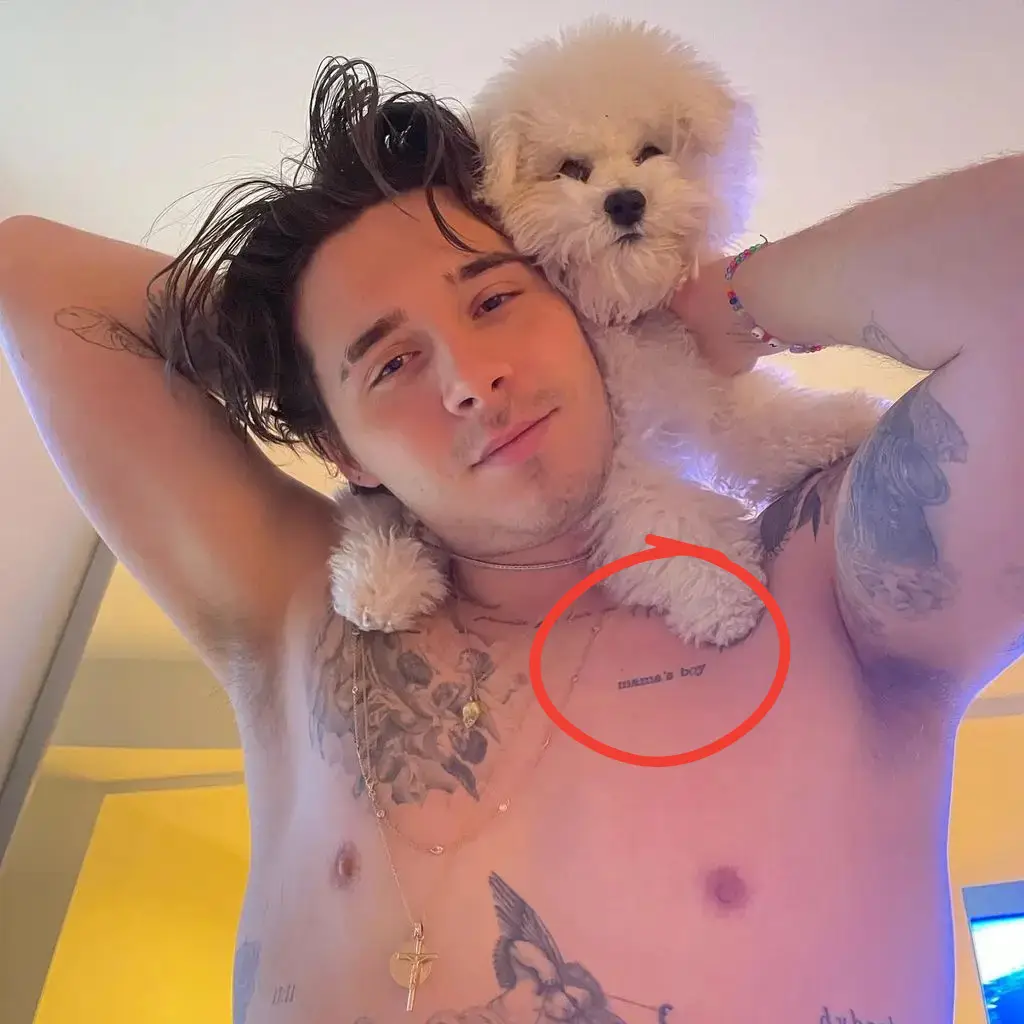What the tattoo looked like before (LADbible/brooklynpeltzbeckham/Instagram)