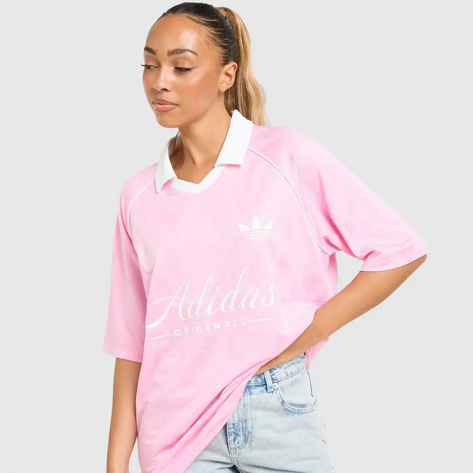 JDSports adidas script shirt in pink