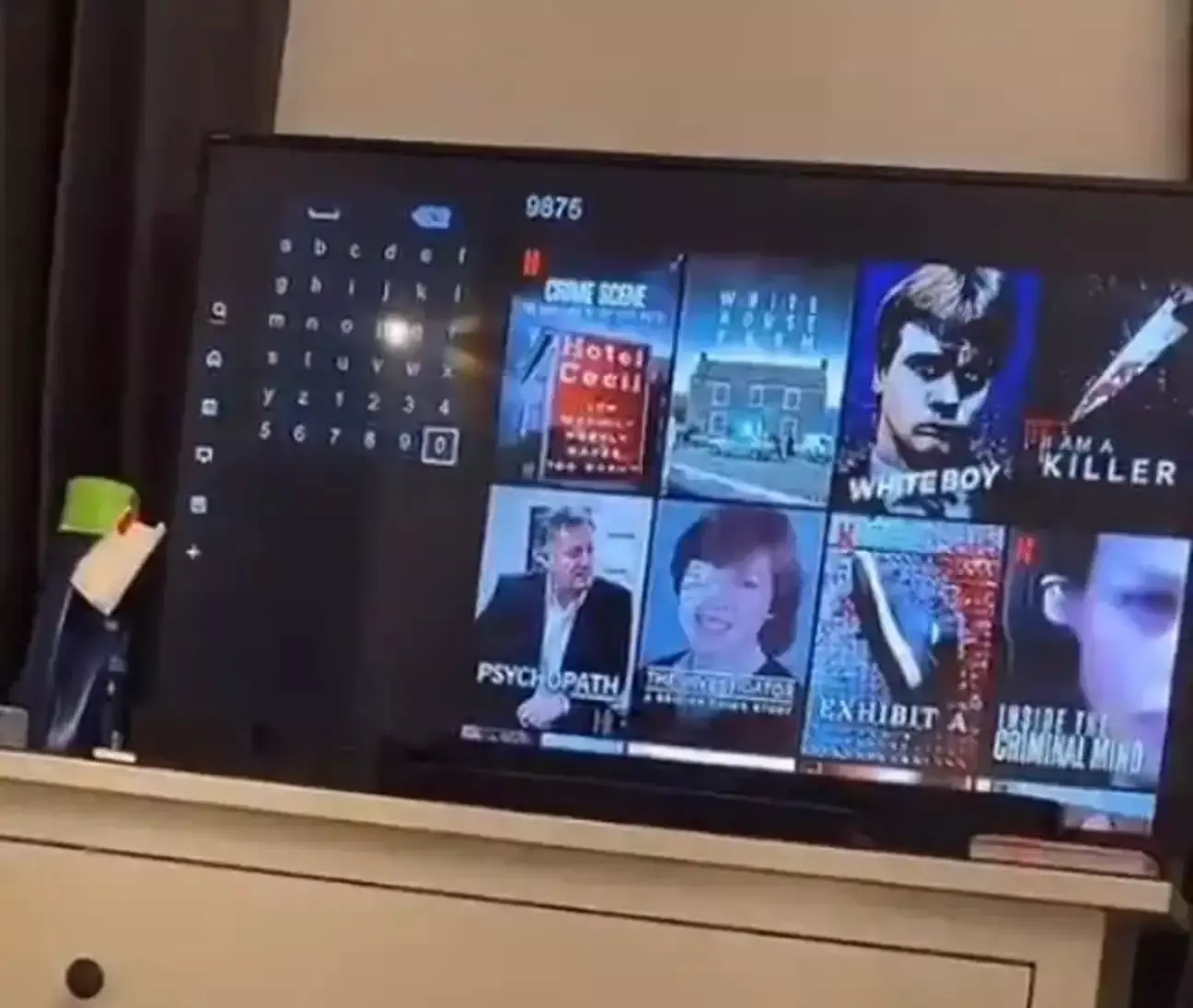 Typing in '9875' will bring up all the crime options you can dream of.