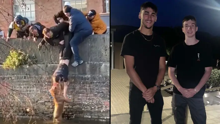Hero students who saved dog from canal with incredible teamwork speak out about rescue mission
