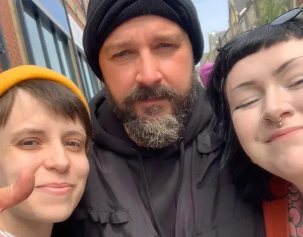 The actor was taking photos with locals (