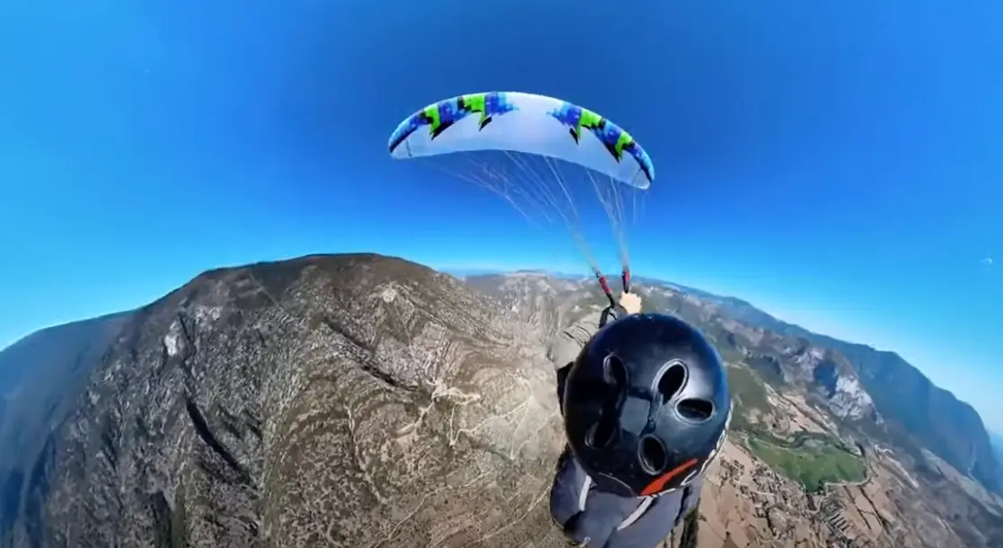 Kevin Philipp was doing acro-paragliding in Organya, Spain.