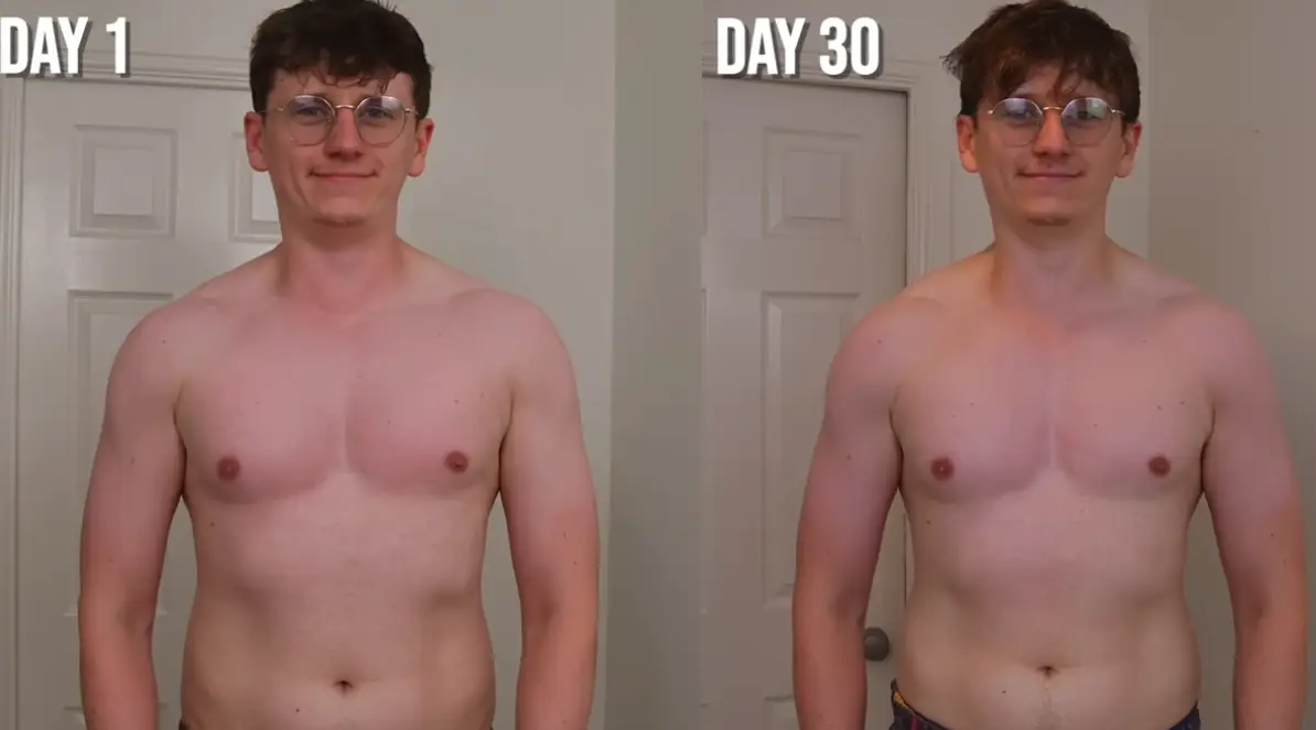 Jack's before and after photos side-by-side (YouTube/JackSucksAtLife)