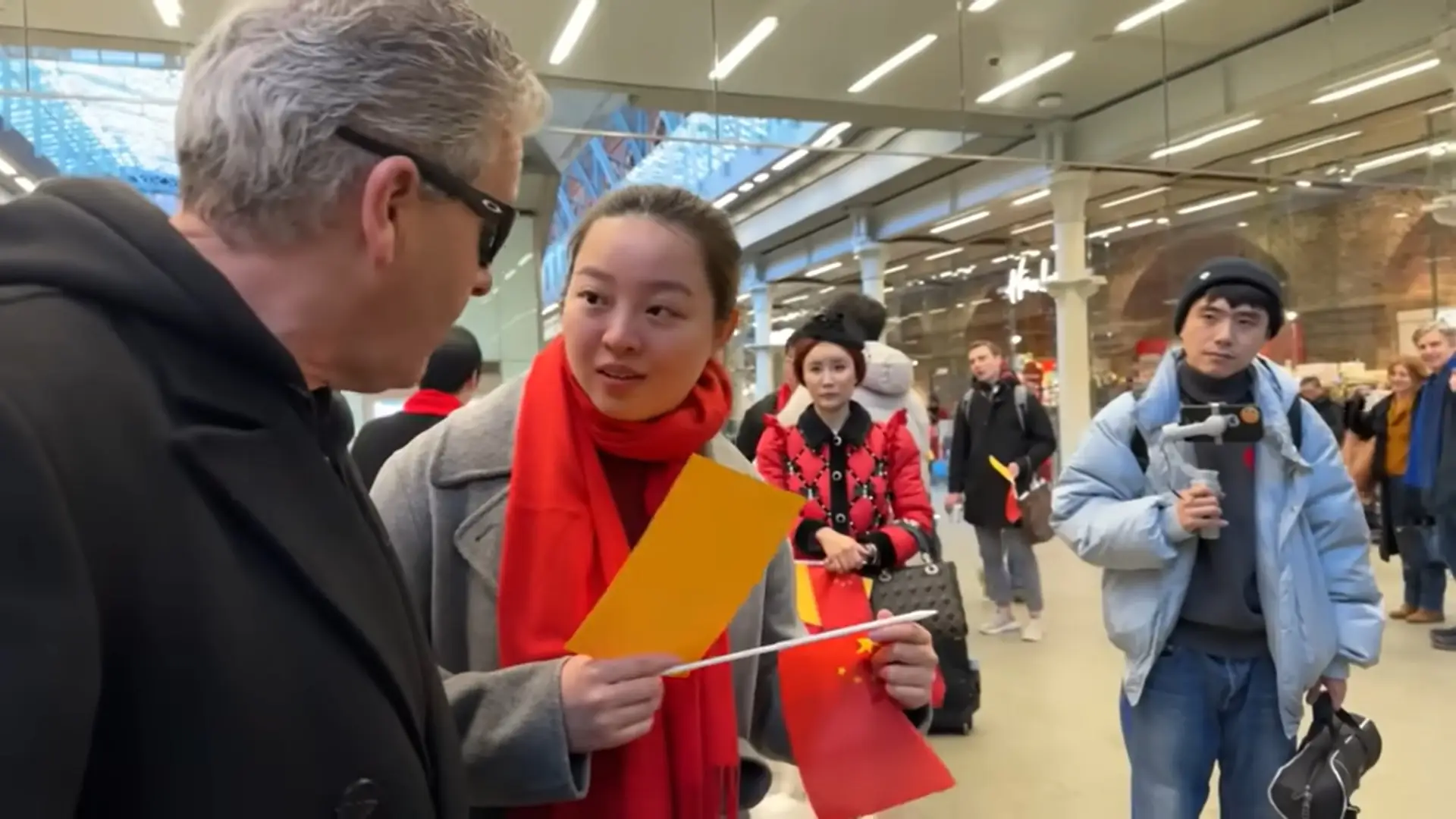 The group came over and told him they wanted the pianist to stop filming.