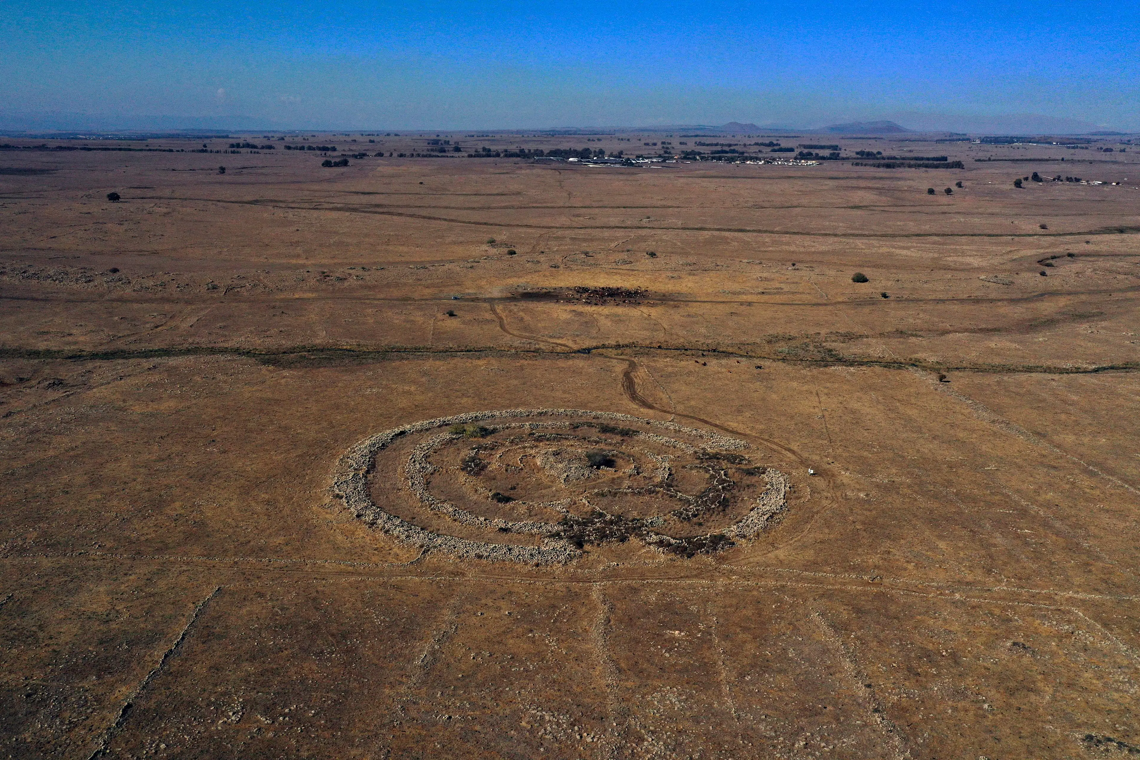 Rujm el-Hiri from the sky (MENAHEM KAHANA/AFP via Getty Images)