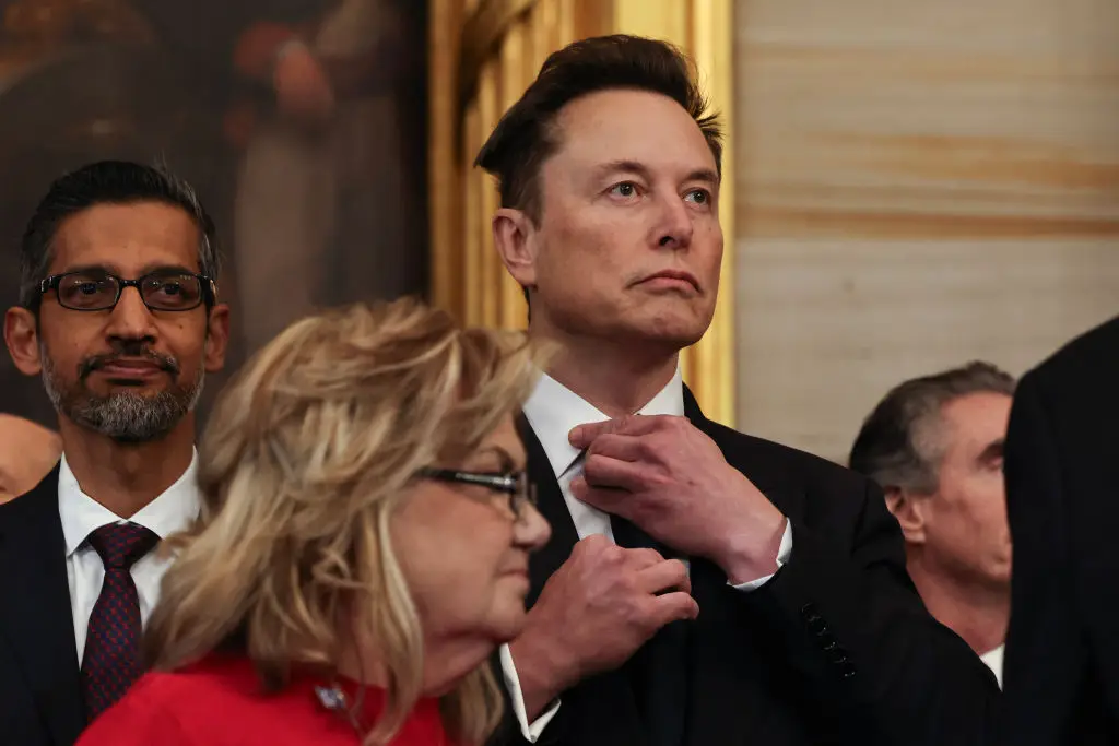 Elon Musk at the inauguration (CHIP SOMODEVILLA/POOL/AFP via Getty Images)
