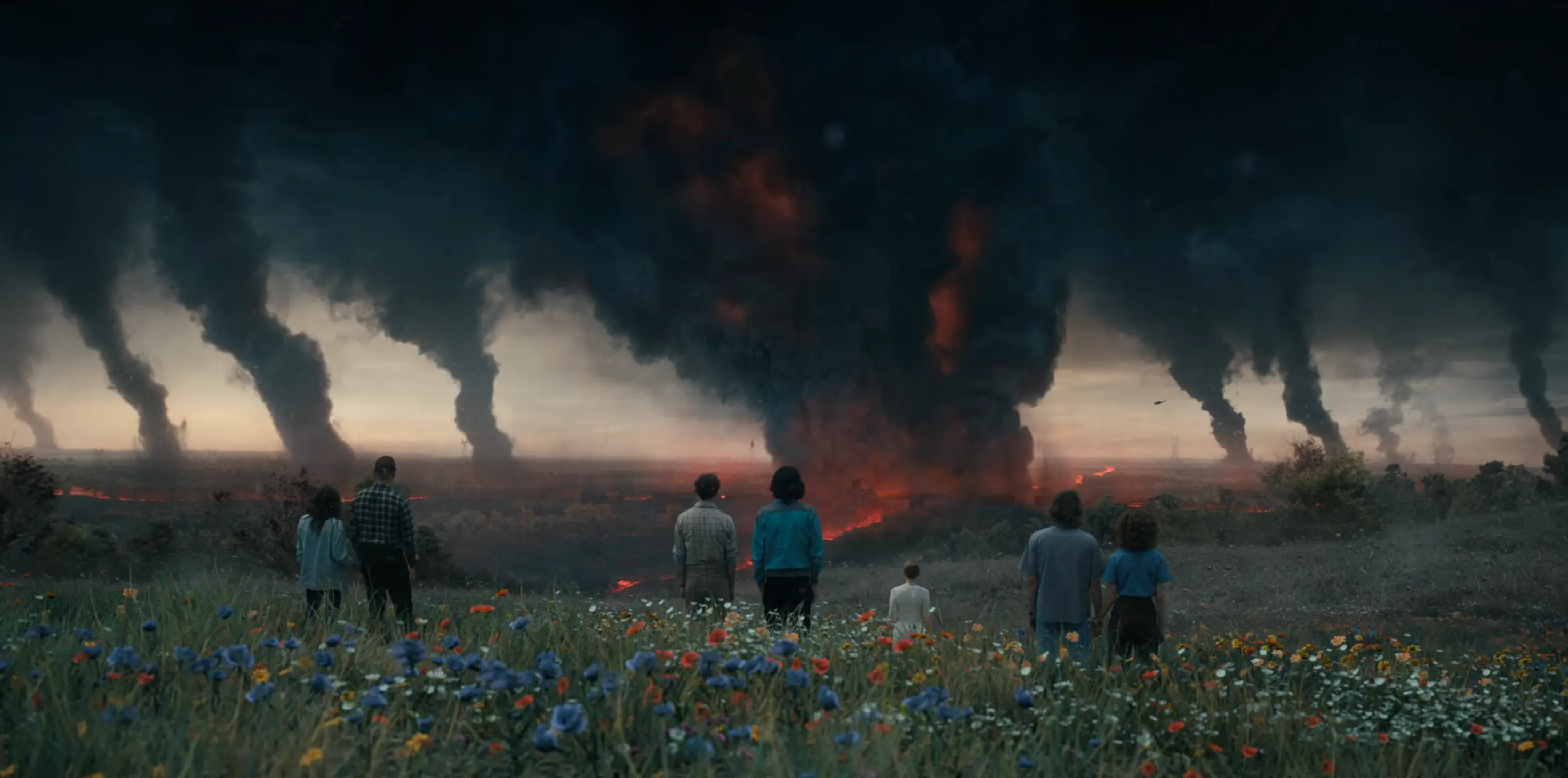 The four 'deaths' opened the curse gates of the Upside Down but was dubbed an earthquake by those who have no idea of Vecna's existence (Netflix)