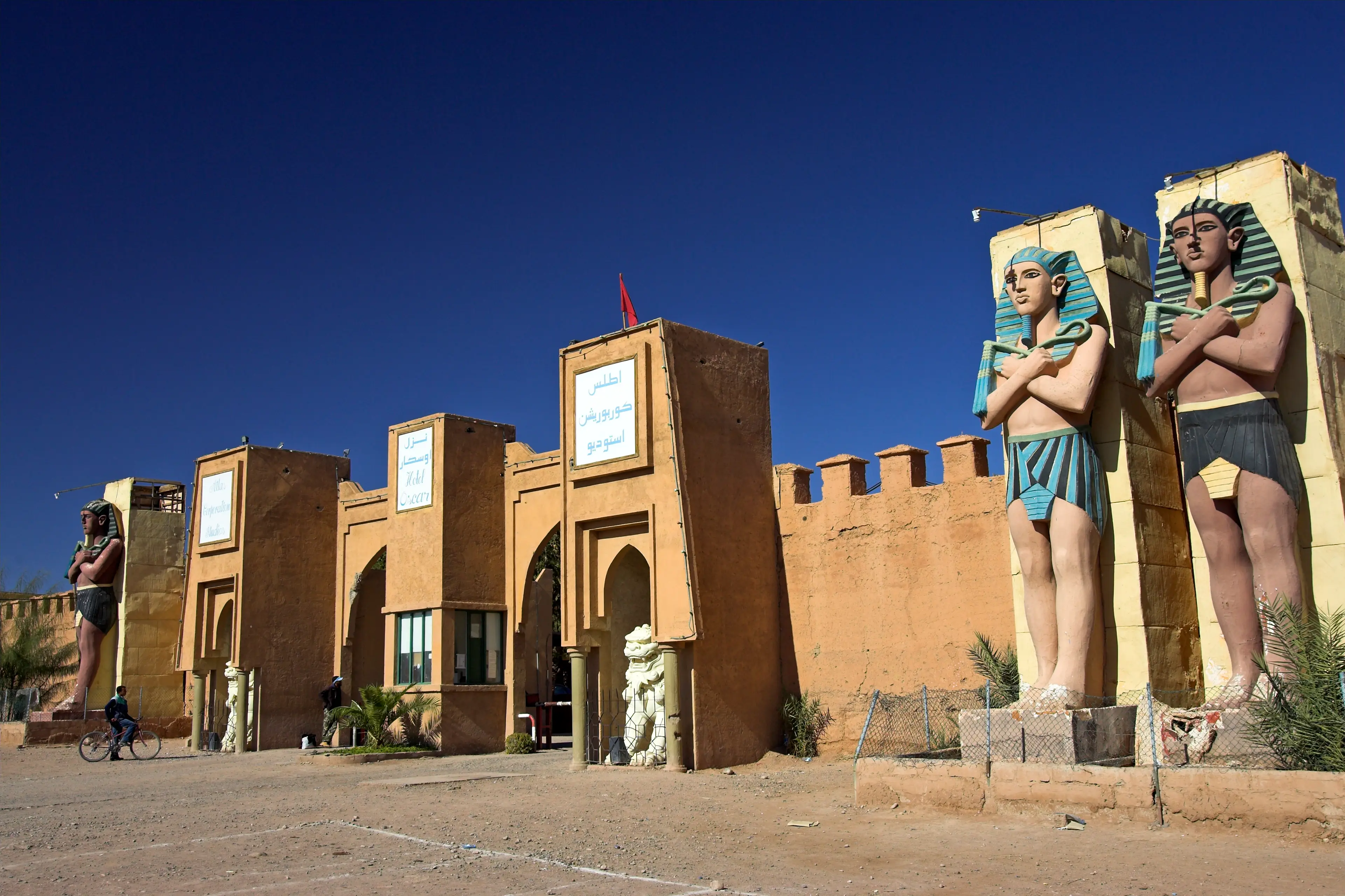 The entrance to Atlas Film Studios in Ouarzazate, Morocco (Andrew Woodley/Education Images/Universal Images Group via Getty Images)