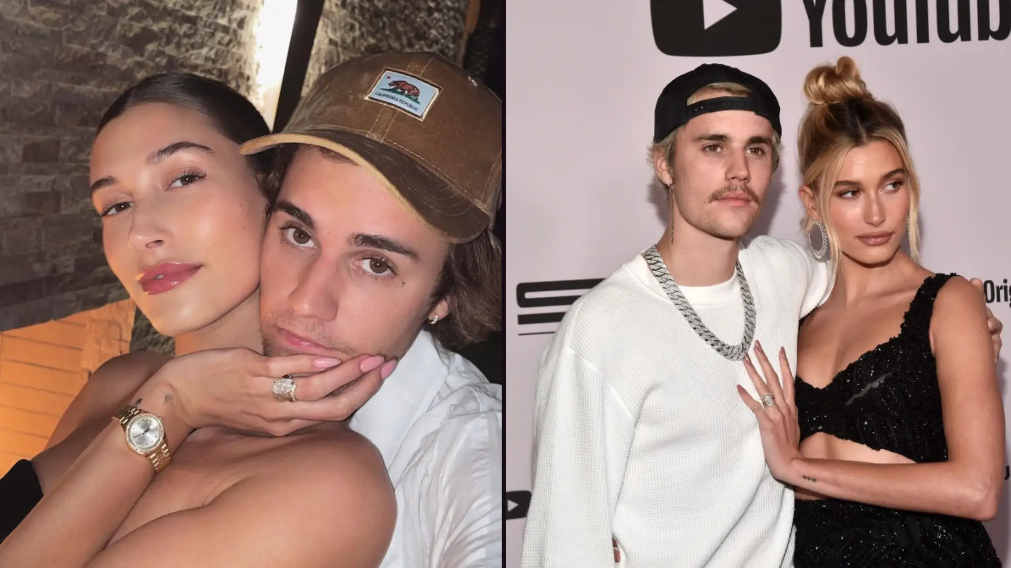 Instagram/@haileybieber / Alberto E. Rodriguez/Getty Images