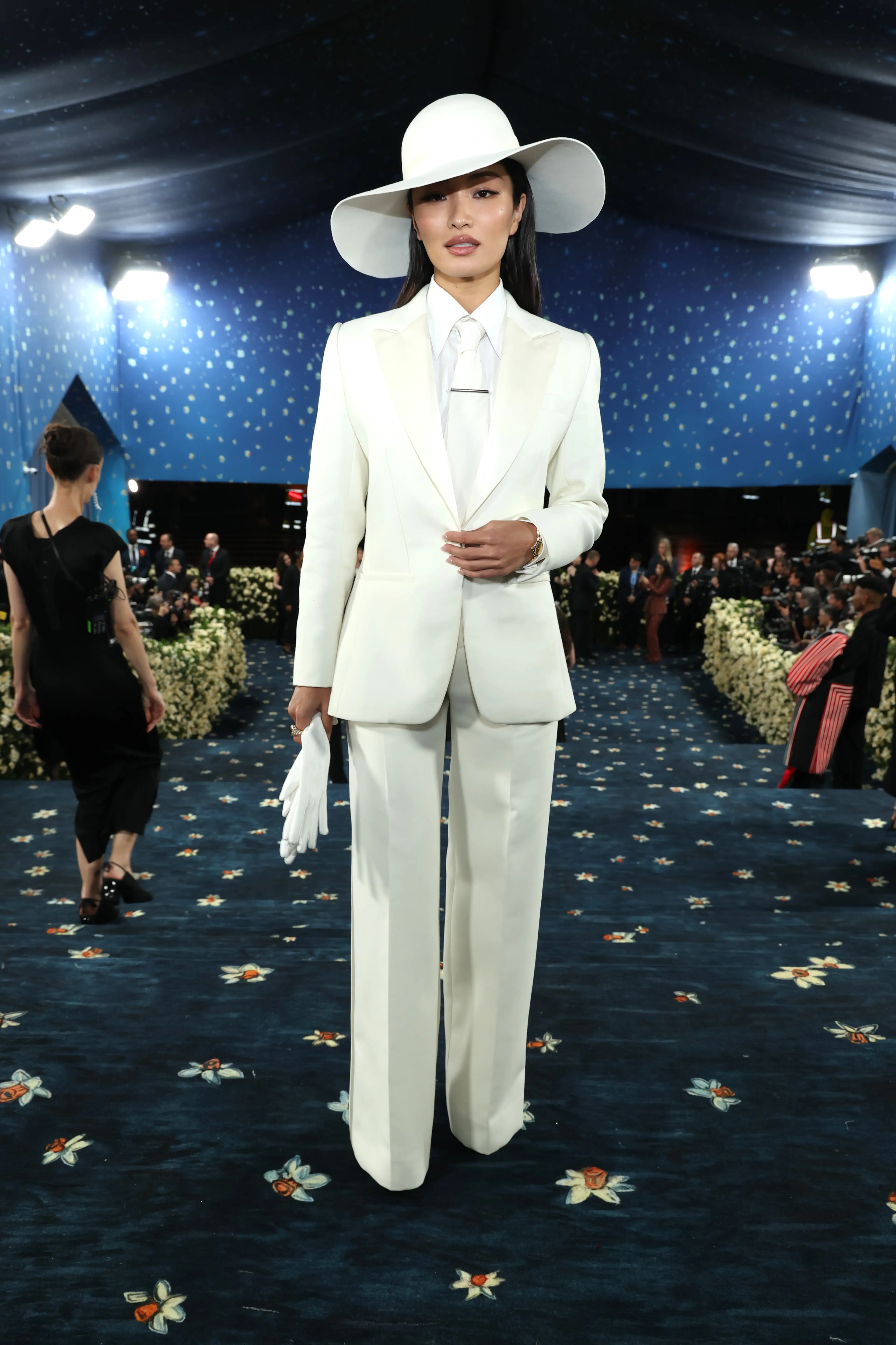 Anna Sawai turned up in an almost identical ensemble (Kevin Mazur/MG25/Getty Images for The Met Museum/Vogue)