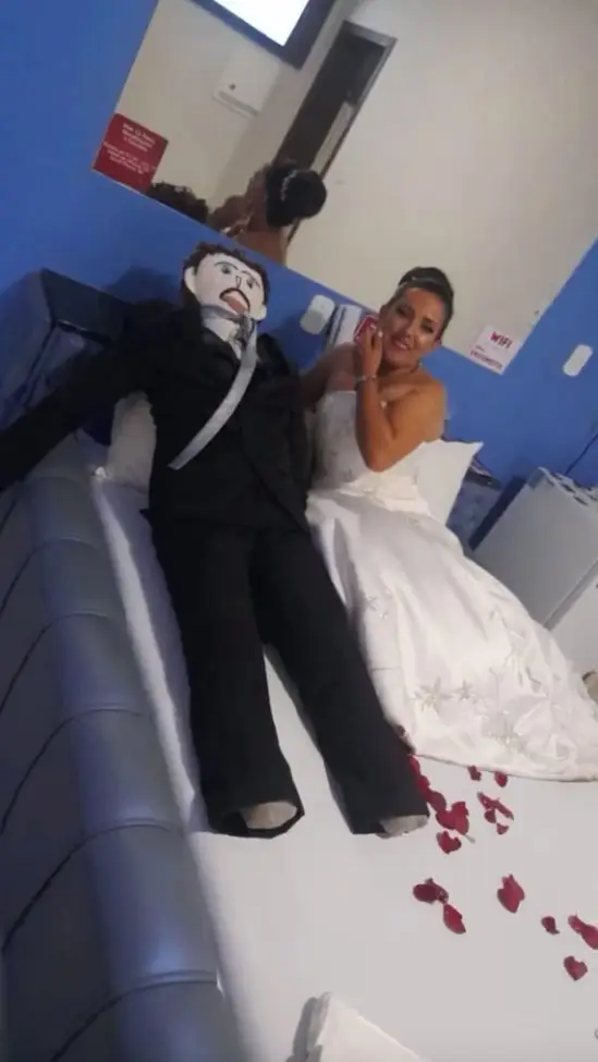 A woman from Brazil is having a hard time sleeping after she discovered her rag doll husband is 'cheating' on her.