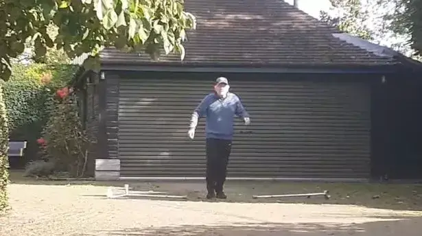 Sir David looks fit and well in the hilarious clip.