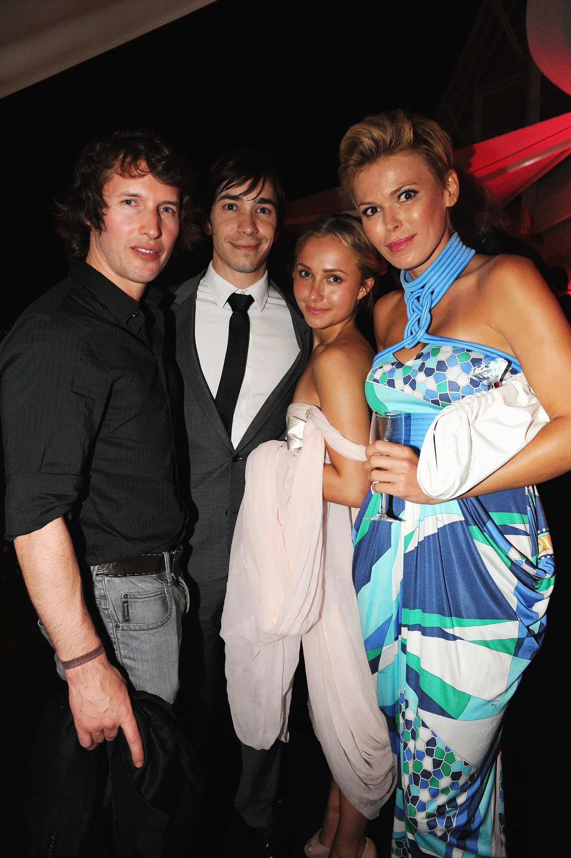 Blunt and Panettiere are joined by Diana Jenkins and Justin Long in the photo taken at Cannes in 2009 (Pascal Le Segretain/amfAR/Getty Images for amfAR)