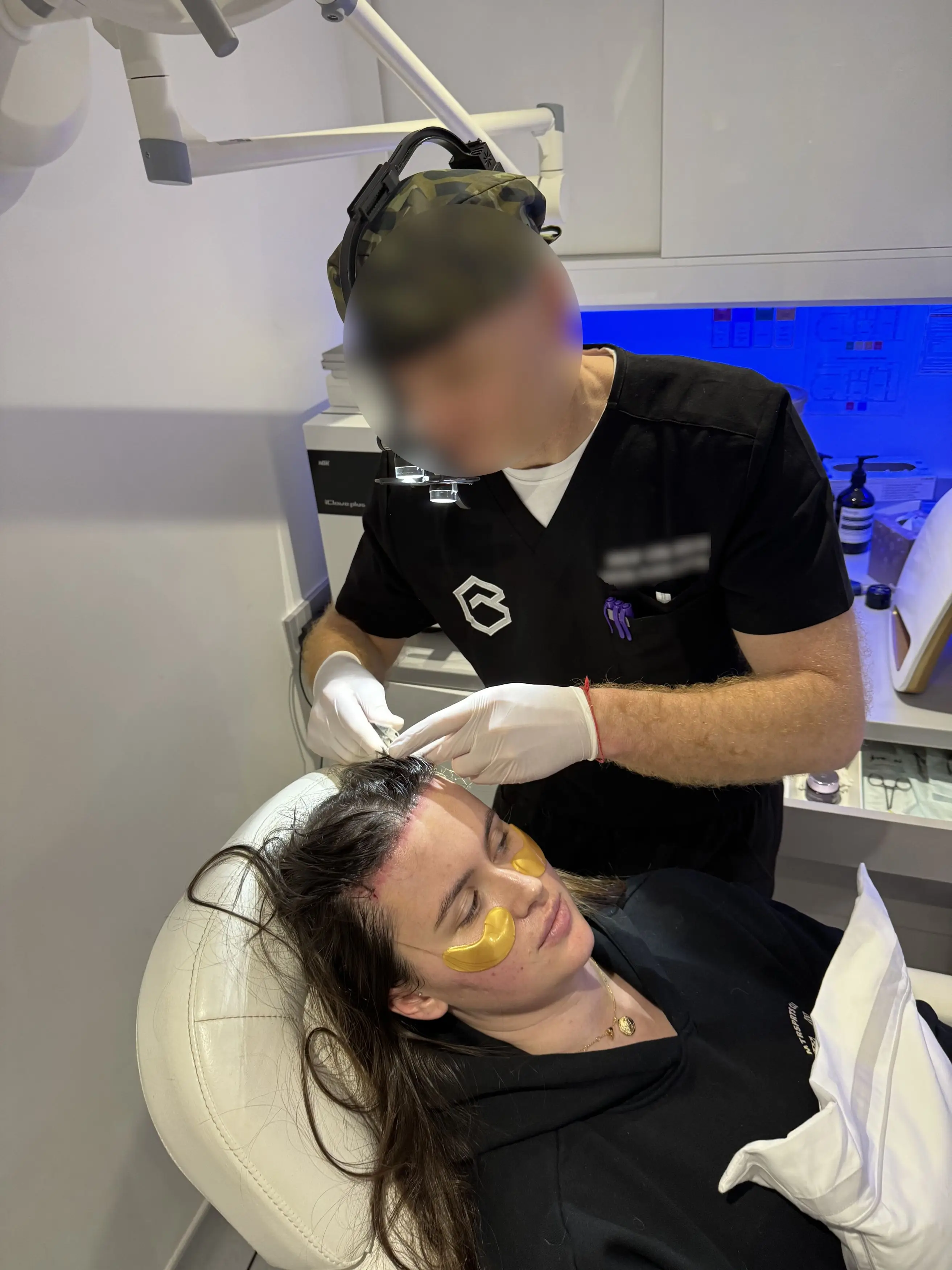 In the end she spent £9,000 on forehead reduction surgery.