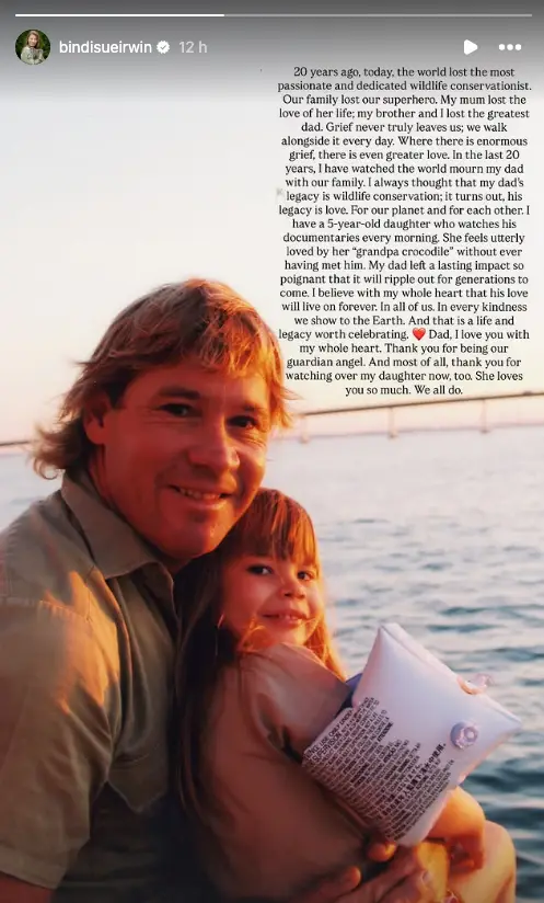 Steve Irwin pictured with his daughter Bindi (Instagram/bindisueirwin)