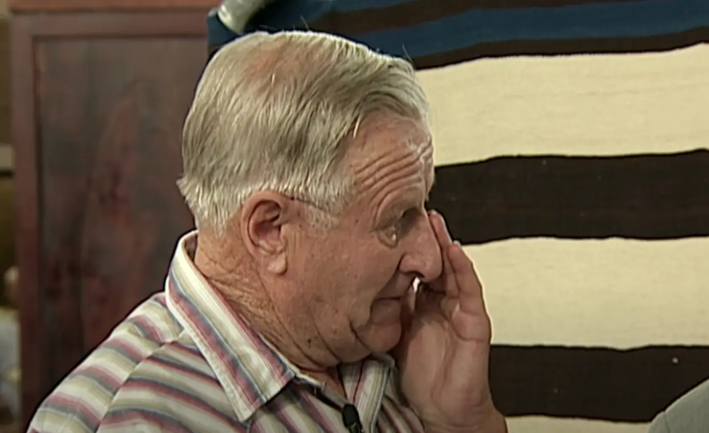 He couldn't hold it together when he was told that the historic item could bag him $500k (PBS)