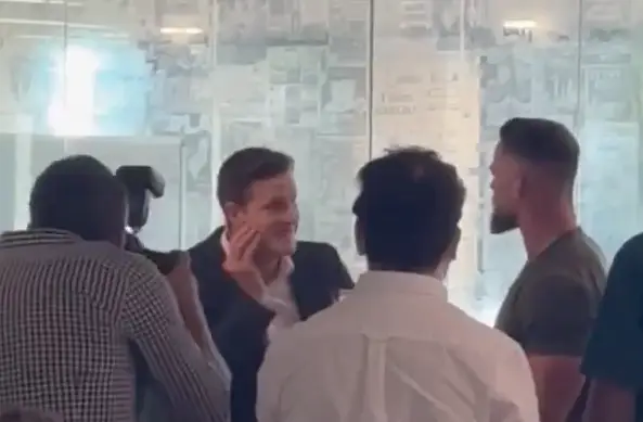 Austin Theory getting in to it with the newspaper editor.