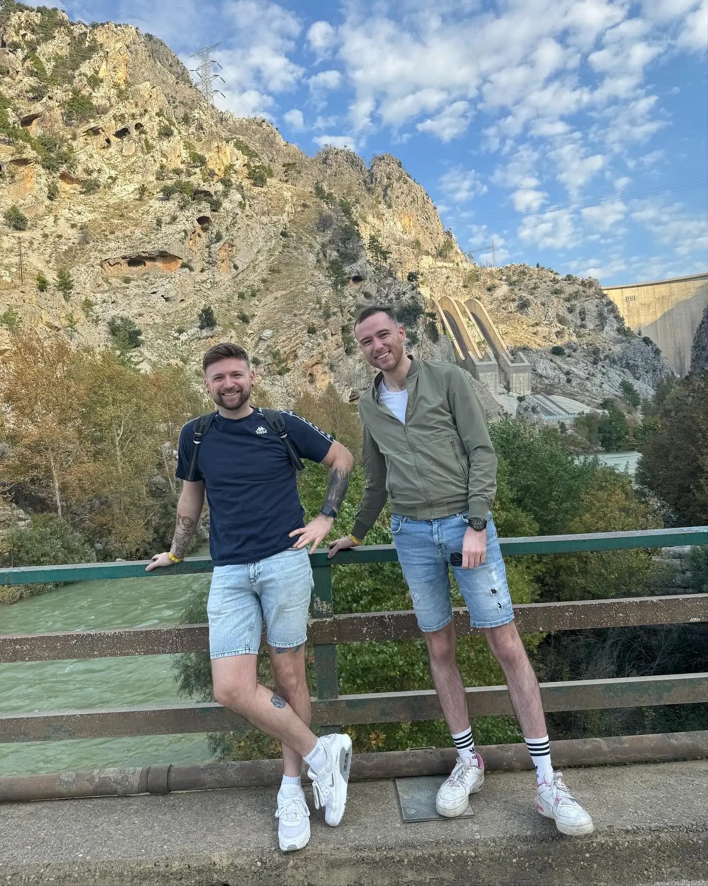 Friends Lewis Stacey and Christopher Smith were left devastated after learning their Corfu hotel was not as expected (Supplied)