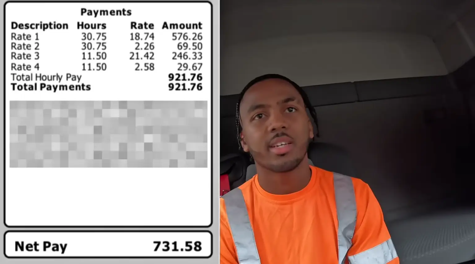 The 21-year-old shared his payslip so you can see what he makes (YouTube/Jazza Truxx)