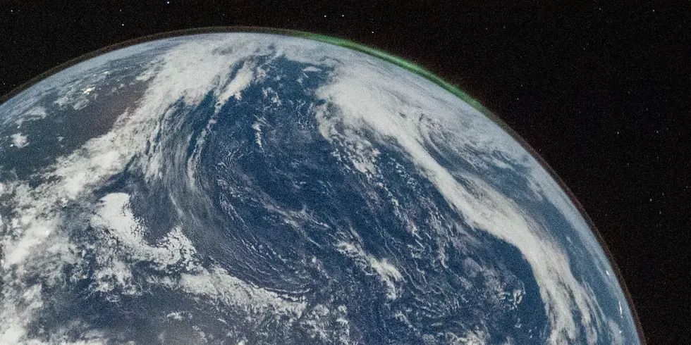 You can see the aurora at both poles. (NASA/Reid Wiseman)