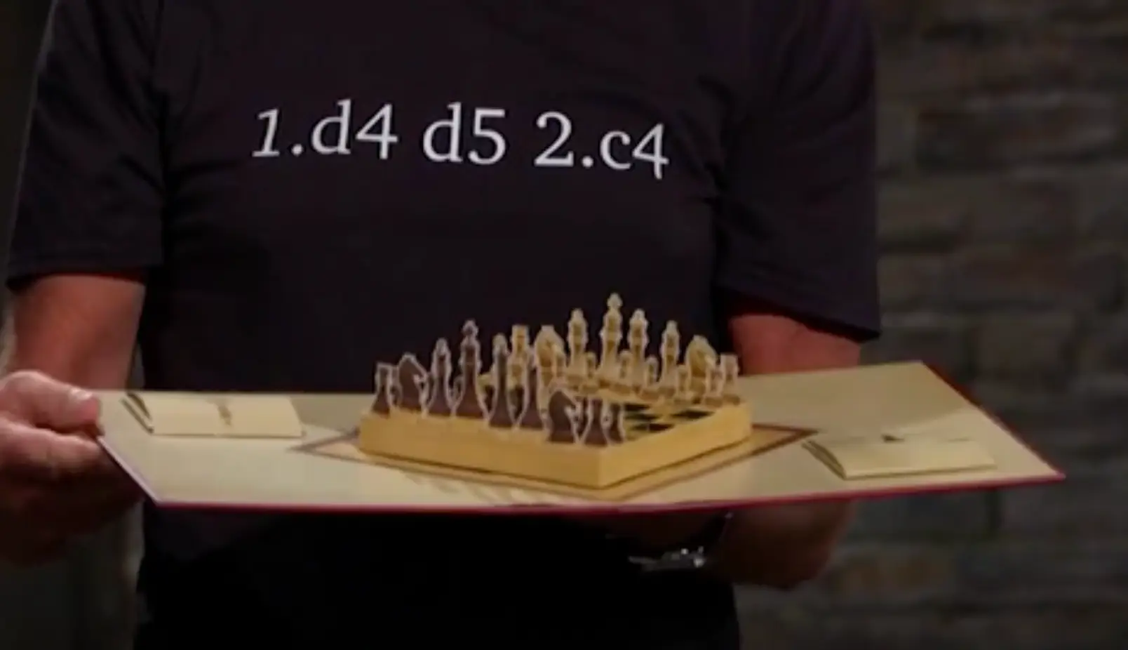 David's incredible pop-up chess set.