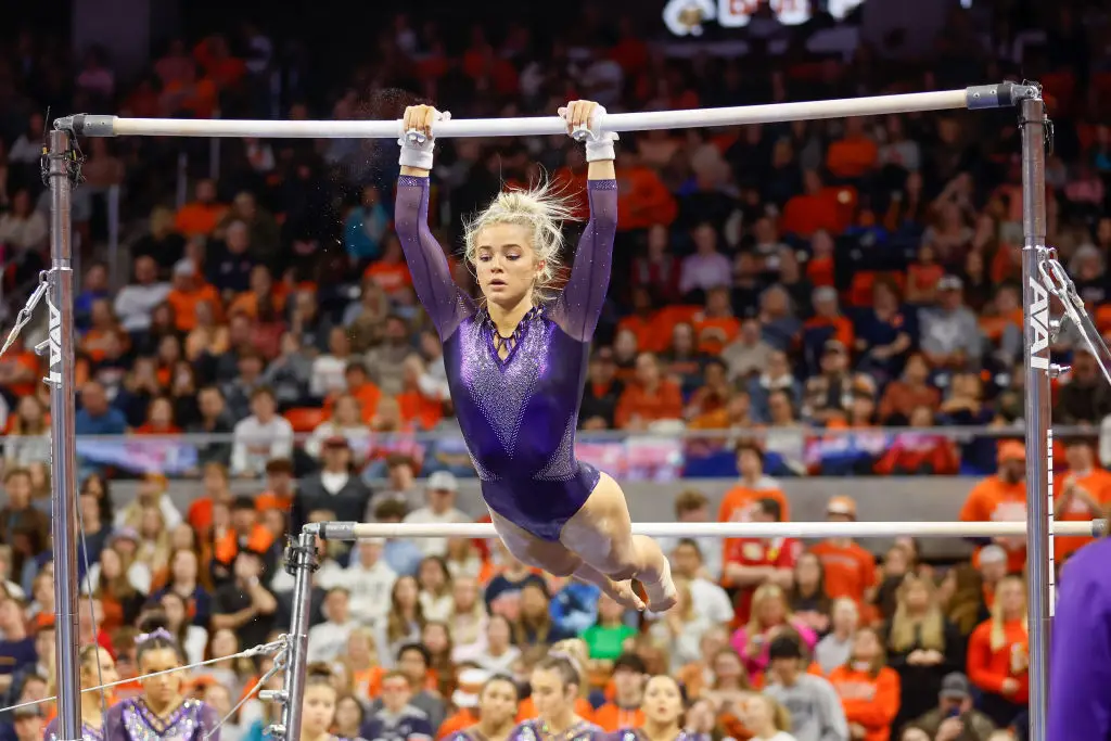 Dunne is a national championship winning gymnast (Stew Milne/Getty Images)