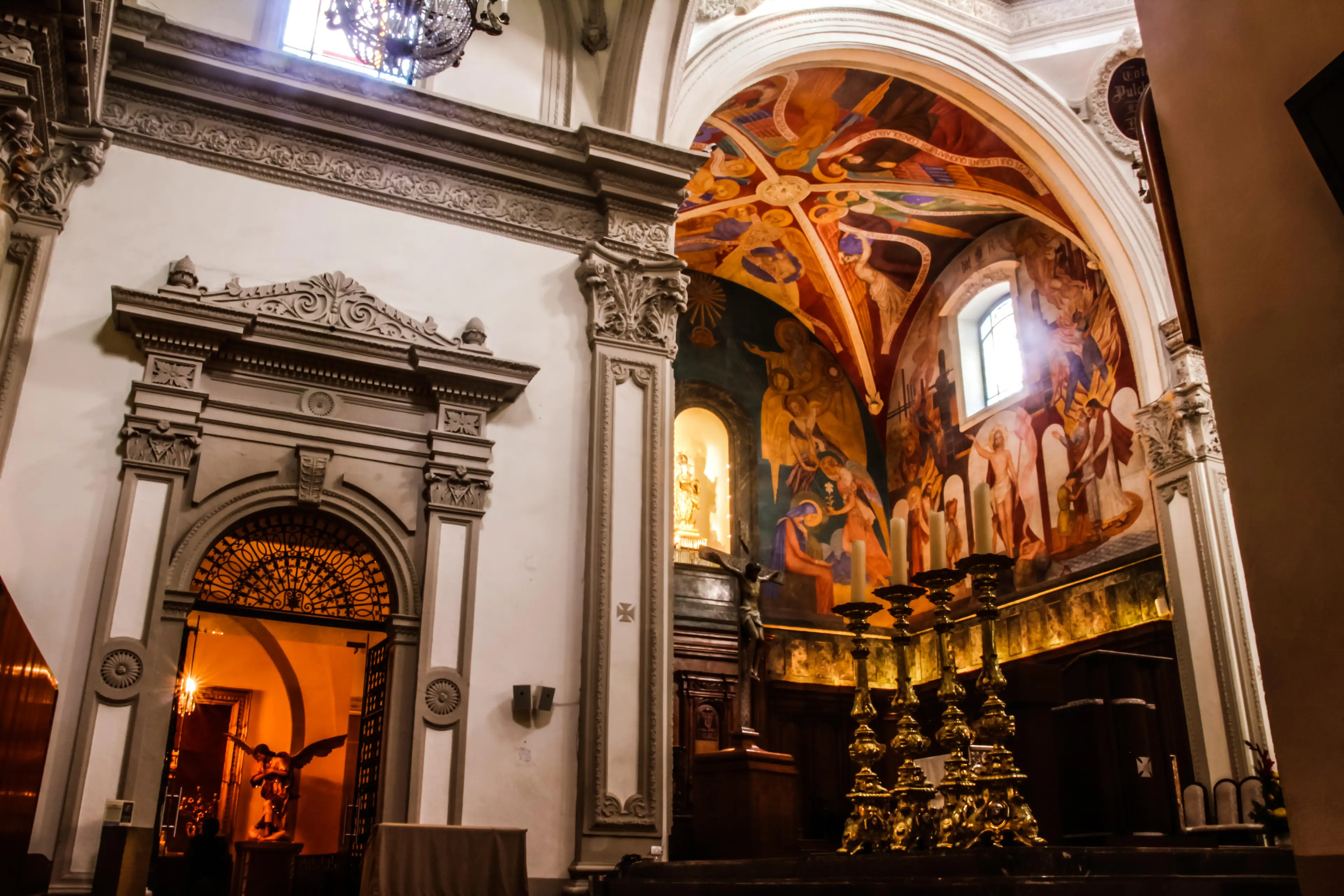 The interior detail of Monterrey Mexico city Cathedral.