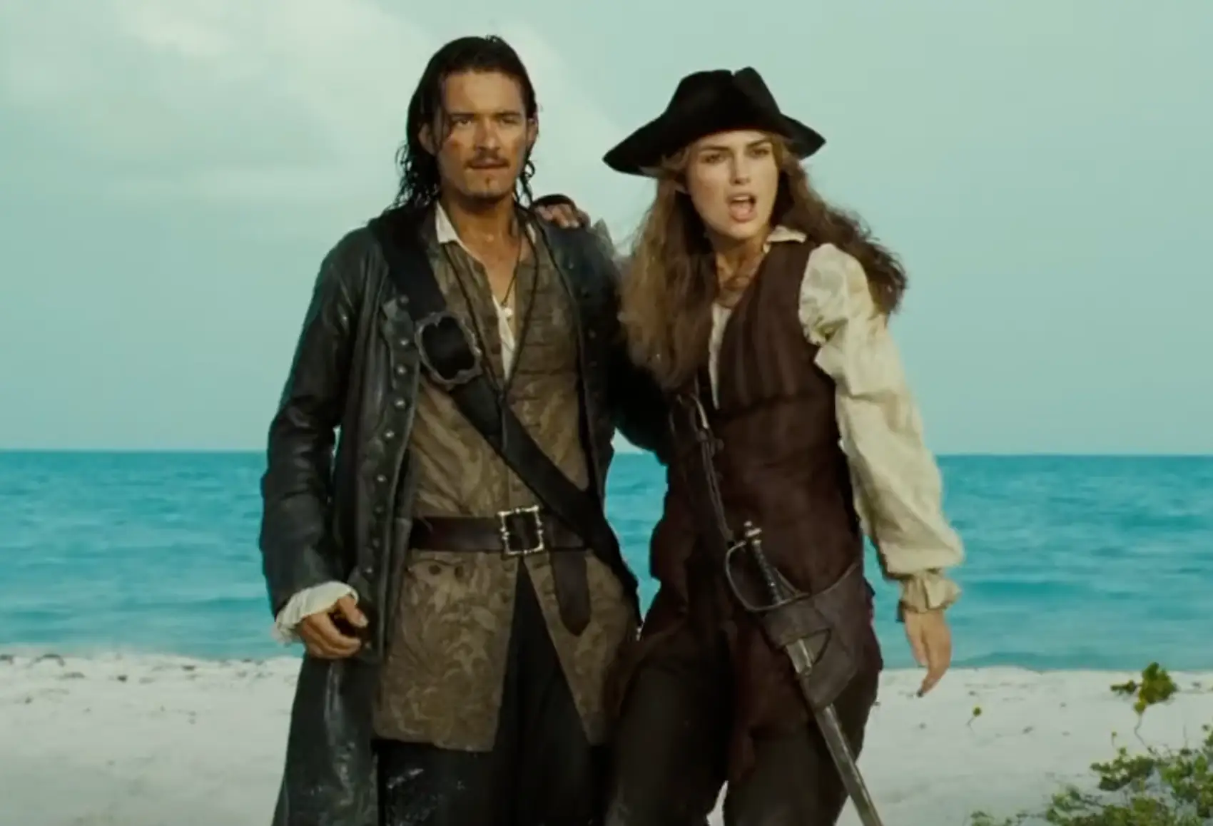 Orlando Bloom and Keira Knightley appeared in multiple Pirates films together (Disney)